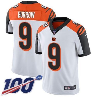 Nike Bengals #9 Joe Burrow White Stitched NFL 100th Season Vapor Untouchable Limited Jersey