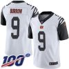 Nike Bengals #9 Joe Burrow White Stitched NFL Limited Rush 100th Season Jersey
