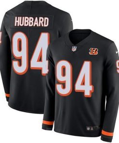 Nike Bengals #94 Sam Hubbard Black Team Color Stitched NFL Limited Therma Long Sleeve Jersey
