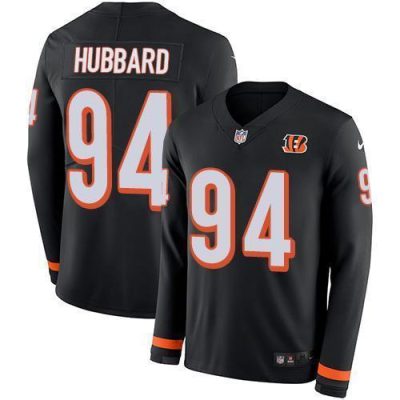 Nike Bengals #94 Sam Hubbard Black Team Color Stitched NFL Limited Therma Long Sleeve Jersey