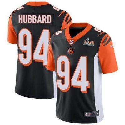 Nike Bengals #94 Sam Hubbard Black Team Color Super Bowl LVI Patch Stitched NFL Vapor Untouchable Limited Jersey