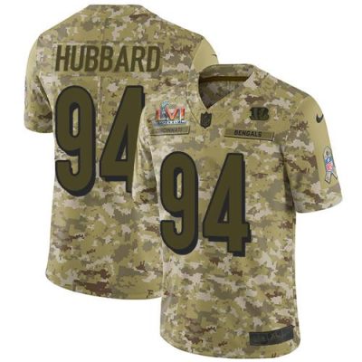 Nike Bengals #94 Sam Hubbard Camo Super Bowl LVI Patch Stitched NFL Limited 2018 Salute To Service Jersey