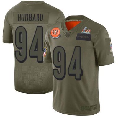 Nike Bengals #94 Sam Hubbard Camo Super Bowl LVI Patch Stitched NFL Limited 2019 Salute To Service Jersey