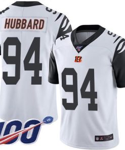 Nike Bengals #94 Sam Hubbard White Stitched NFL Limited Rush 100th Season Jersey