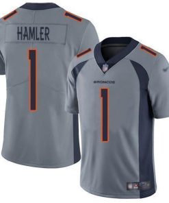 Nike Broncos #1 KJ Hamler Gray Stitched NFL Limited Inverted Legend Jersey