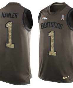 Nike Broncos #1 KJ Hamler Green Stitched NFL Limited Salute To Service Tank Top Jersey