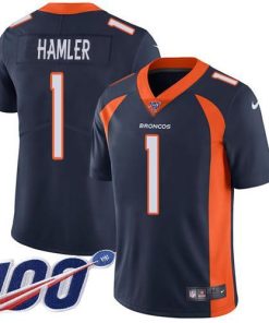 Nike Broncos #1 KJ Hamler Navy Blue Alternate Stitched NFL 100th Season Vapor Untouchable Limited Jersey