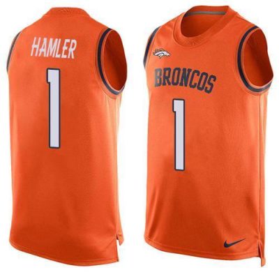Nike Broncos #1 KJ Hamler Orange Team Color Stitched NFL Limited Tank Top Jersey