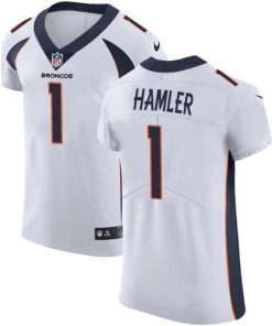 Nike Broncos #1 KJ Hamler White Stitched NFL New Elite Jersey