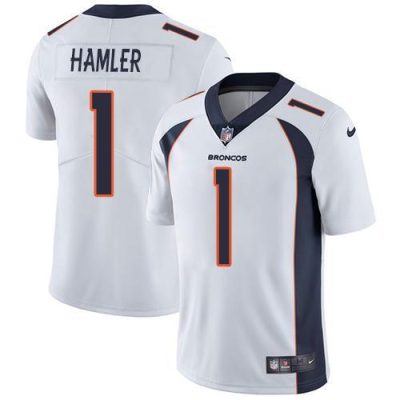 Nike Broncos #1 KJ Hamler White Stitched NFL Vapor Untouchable Limited Jersey