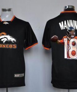 Nike Broncos #18 Peyton Manning Black NFL Game All Star Fashion Jersey