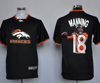 Nike Broncos #18 Peyton Manning Black NFL Game All Star Fashion Jersey