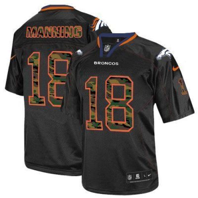 Nike Broncos #18 Peyton Manning Black Stitched NFL Elite Camo Fashion Jersey