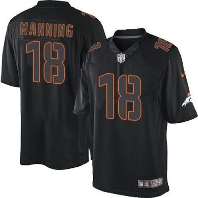Nike Broncos #18 Peyton Manning Black Stitched NFL Impact Limited Jersey