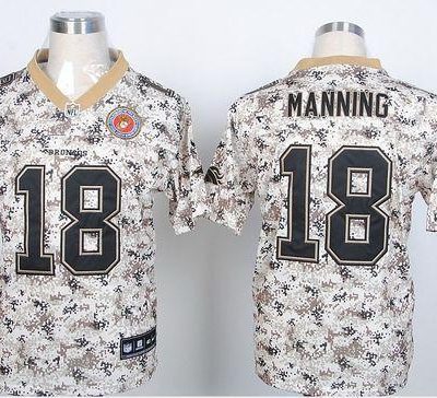 Nike Broncos #18 Peyton Manning Camo USMC Stitched NFL Elite Jersey