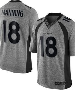 Nike Broncos #18 Peyton Manning Gray Stitched NFL Limited Gridiron Gray Jersey