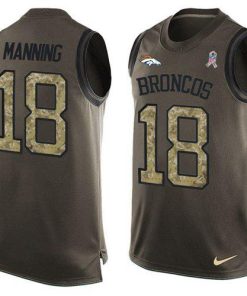 Nike Broncos #18 Peyton Manning Green Stitched NFL Limited Salute To Service Tank Top Jersey