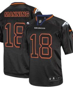 Nike Broncos #18 Peyton Manning Lights Out Black Stitched NFL Elite Jersey