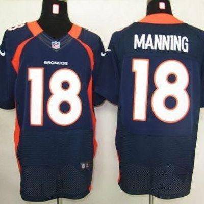 Nike Broncos #18 Peyton Manning Navy Blue Stitched NFL Elite Jersey