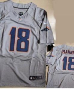 Nike Broncos #18 Peyton Manning New Grey Shadow Stitched NFL Elite Jersey