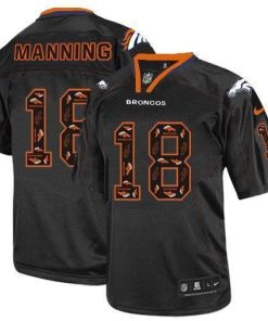 Nike Broncos #18 Peyton Manning New Lights Out Black Stitched NFL Elite Jersey