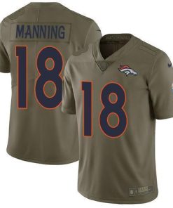 Nike Broncos #18 Peyton Manning Olive Stitched NFL Limited 2017 Salute To Service Jersey
