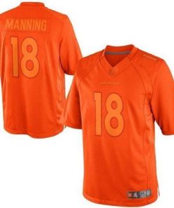 Nike Broncos #18 Peyton Manning Orange Stitched NFL Drenched Limited Jersey