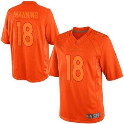 Nike Broncos #18 Peyton Manning Orange Stitched NFL Drenched Limited Jersey