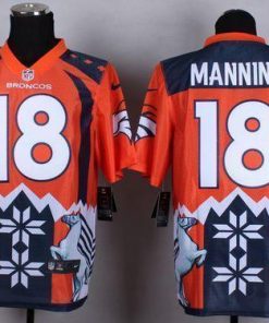Nike Broncos #18 Peyton Manning Orange Stitched NFL Elite Noble Fashion Jersey