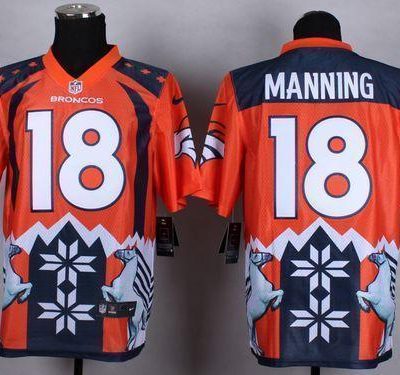 Nike Broncos #18 Peyton Manning Orange Stitched NFL Elite Noble Fashion Jersey