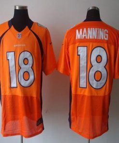 Nike Broncos #18 Peyton Manning Orange Team Color Stitched NFL Elite Jersey