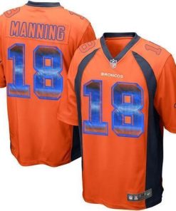 Nike Broncos #18 Peyton Manning Orange Team Color Stitched NFL Limited Strobe Jersey