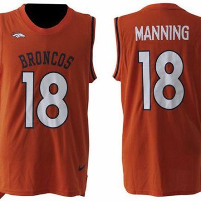 Nike Broncos #18 Peyton Manning Orange Team Color Stitched NFL Limited Tank Top Jersey