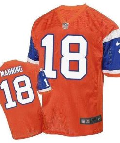 Nike Broncos #18 Peyton Manning Orange Throwback Stitched NFL Elite Jersey