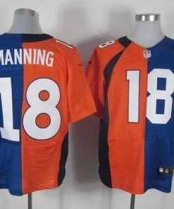 Nike Broncos #18 Peyton Manning Orange/Royal Blue Stitched NFL Elite Split Colts Jersey