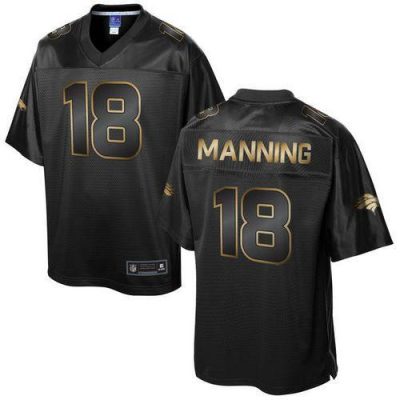 Nike Broncos #18 Peyton Manning Pro Line Black Gold Collection Stitched NFL Game Jersey