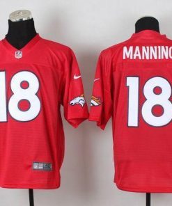 Nike Broncos #18 Peyton Manning Red Stitched NFL Elite QB Practice Jersey