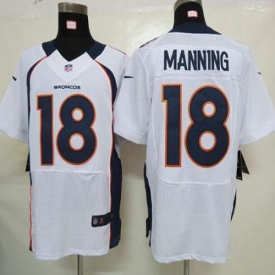Nike Broncos #18 Peyton Manning White Stitched NFL Elite Jersey