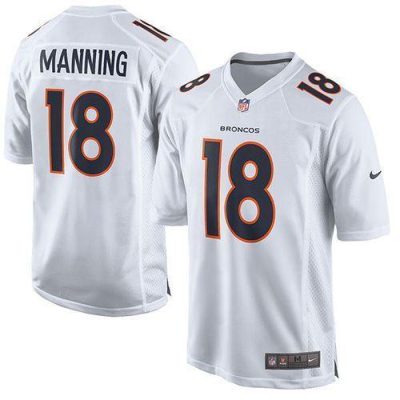 Nike Broncos #18 Peyton Manning White Stitched NFL Game Event Jersey