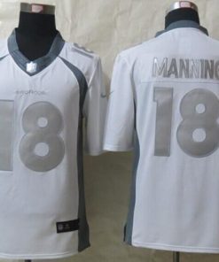 Nike Broncos #18 Peyton Manning White Stitched NFL Limited Platinum Jersey