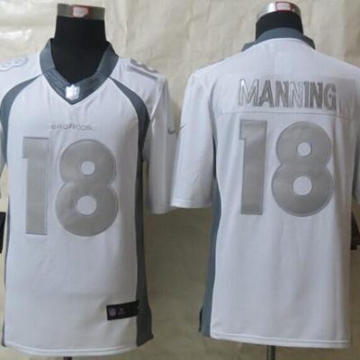 Nike Broncos #18 Peyton Manning White Stitched NFL Limited Platinum Jersey