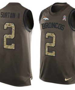Nike Broncos #2 Patrick Surtain II Green Stitched NFL Limited Salute To Service Tank Top Jersey
