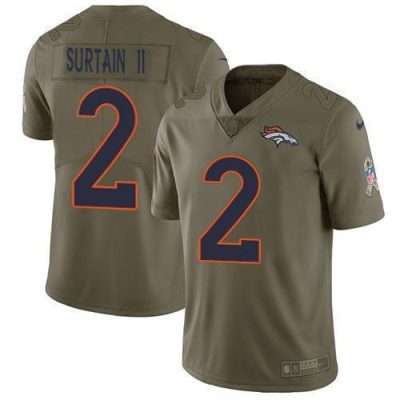 Nike Broncos #2 Patrick Surtain II Olive Stitched NFL Limited 2017 Salute To Service Jersey