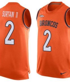 Nike Broncos #2 Patrick Surtain II Orange Team Color Stitched NFL Limited Tank Top Jersey