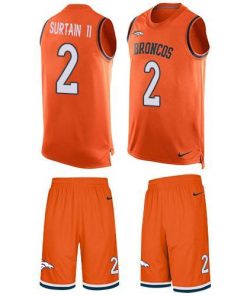 Nike Broncos #2 Patrick Surtain II Orange Team Color Stitched NFL Limited Tank Top Suit Jersey
