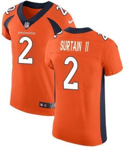 Nike Broncos #2 Patrick Surtain II Orange Team Color Stitched NFL Vapor Untouchable Elite Jersey