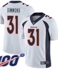 Nike Broncos #31 Justin Simmons White Stitched NFL 100th Season Vapor Limited Jersey