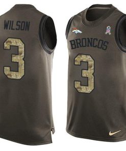 Nike Broncos #3 Russell Wilson Green Stitched NFL Limited Salute To Service Tank Top Jersey