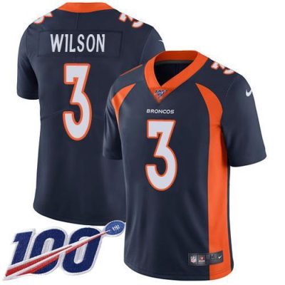 Nike Broncos #3 Russell Wilson Navy Blue Alternate Stitched NFL 100th Season Vapor Untouchable Limited Jersey
