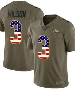 Nike Broncos #3 Russell Wilson Olive/USA Flag Stitched NFL Limited 2017 Salute To Service Jersey